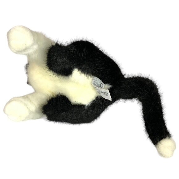 Russ Berrie Checkers Cat Plush Black White Stuffed Animal 10 inch Vintage Kitty - Picture 7 of 9